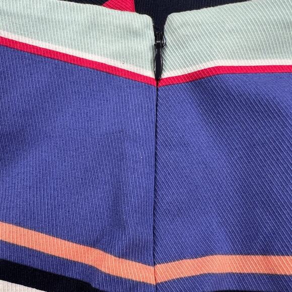 Talbots Cotton Twill Hotizontal Striped Multicolor A-Line Skirt Size 14 - Picture 5 of 10